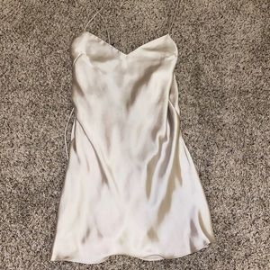 Zara silk mini slip dress.